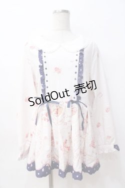 画像1: LIZ LISA / スウィートプレートAライントップス 0 オフ×紺 Y-25-08-18-015-LO-TO-SZ-ZI