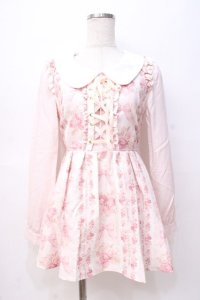 LIZ LISA / リボン柄トップス 0 ピンク Y-25-08-18-016-LO-TO-SZ-ZY