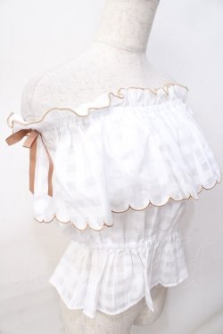 画像4: LIZ LISA / シアーチェックスカラップトップス 0 白 Y-25-08-18-002-LO-TO-SZ-ZY