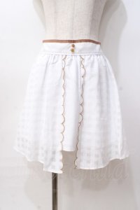 LIZ LISA / シアーチェックスカラップスカート 0 白 Y-25-08-18-018-LO-SK-SZ-ZY