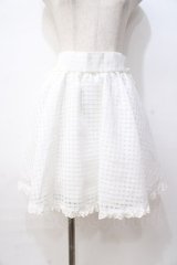 LIZ LISA / シアーチェックスカート 0 白 Y-25-08-18-020-LO-SK-SZ-ZY