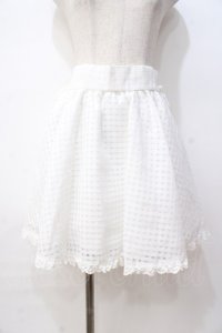 LIZ LISA / シアーチェックスカート 0 白 Y-25-08-18-020-LO-SK-SZ-ZY