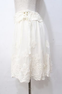 画像2: LIZ LISA / お花刺繍レースチュールスカート 0 アイボリー Y-25-08-18-022-LO-SK-SZ-ZY