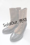 axes femme / 連ボタン配色ブーツ M 茶 Y-25-08-19-039-AX-SH-SZ-ZT501