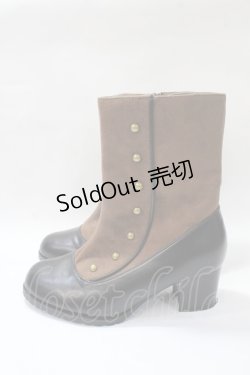 画像2: axes femme / 連ボタン配色ブーツ M 茶 Y-25-08-19-039-AX-SH-SZ-ZT501