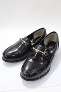 axes femme / パールヒールローファー M 黒 Y-25-08-19-040-AX-SH-SZ-ZY