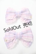 Angelic Pretty / Sprinkle Heart TartanリボンクリップSet  ピンク Y-25-08-19-007-AP-AC-SZ-ZY