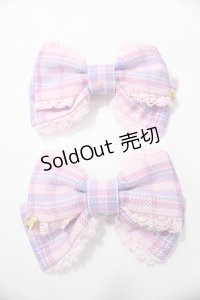 Angelic Pretty / Sprinkle Heart TartanリボンクリップSet  ピンク Y-25-08-19-007-AP-AC-SZ-ZY