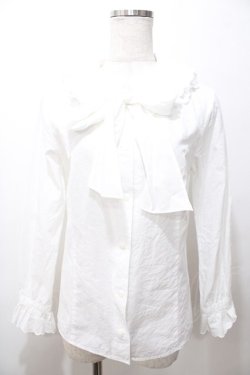 画像1: Leur Getter / コットンボイルボウタイ付ブラウス  白 Y-25-08-19-046-LU-BL-SZ-ZY