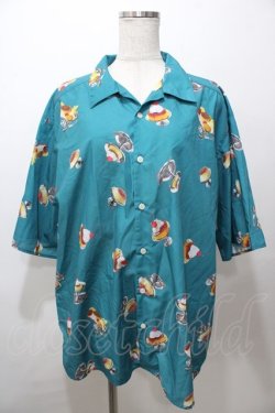 画像1: AXES-X / レトロプリンPT半袖シャツ XL グリーン Y-25-08-19-052-AX-BL-SZ-ZY