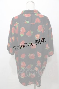 画像2: AXES-X / ストロベリープリントアロハシャツ L 黒 Y-25-08-19-057-AX-BL-SZ-ZT300