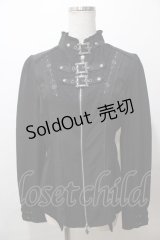 Ozz oneste / ベルトデザインジップシャツ  黒 Y-25-08-19-064-OO-BL-SZ-ZY