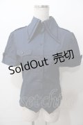 ATELIER BOZ / バジリスク半袖ブラウス  ネイビー Y-25-08-19-065-EL-BL-SZ-ZY
