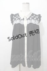 axes femme / 切り替えノースリトップス M 黒 Y-25-08-19-071-AX-TO-SZ-ZY