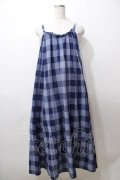 axes femme / ブロックチェック柄キャミワンピース F 紺 Y-25-08-19-073-AX-OP-SZ-ZY