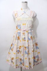 Emily Temple cute / ウサギハンカチプリントホルダーネックノースリーブワンピース  ピンク Y-25-08-19-081-ET-OP-SZ-ZY