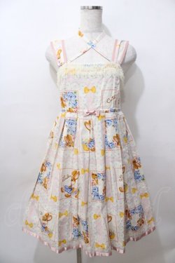 画像1: Emily Temple cute / ウサギハンカチプリントホルダーネックノースリーブワンピース  ピンク Y-25-08-19-081-ET-OP-SZ-ZY