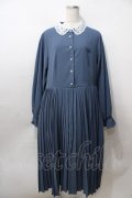 m petit by misako / レース襟プリーツワンピース  ブルー Y-25-08-19-087-LO-OP-SZ-ZY