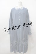 m petit by misako / レース襟プリーツワンピース  ブルー Y-25-08-19-087-LO-OP-SZ-ZY