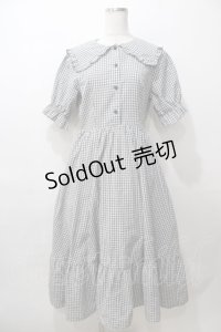 m petit by misako / ギンガムチェックワンピース M 中灰 Y-25-08-19-088-LO-OP-SZ-ZY