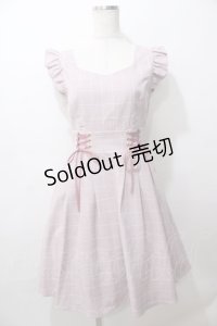 Amavel / Wレースアップカタフリルチェックワンピース F ピンク Y-25-08-19-091-CA-OP-SZ-ZT326