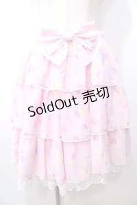 Angelic Pretty / Sugar Heartsティアードスカート  ピンク Y-25-08-19-093-AP-SK-SZ-ZY