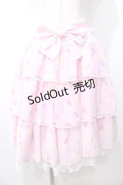 画像1: Angelic Pretty / Sugar Heartsティアードスカート  ピンク Y-25-08-19-093-AP-SK-SZ-ZY
