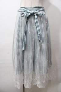 axes femme / ストライプＸレーススカート Ｍ グリーン Y-25-08-19-105-AX-SK-SZ-ZY