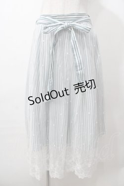 画像1: axes femme / ストライプＸレーススカート Ｍ グリーン Y-25-08-19-105-AX-SK-SZ-ZY