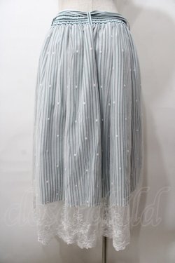 画像2: axes femme / ストライプＸレーススカート Ｍ グリーン Y-25-08-19-105-AX-SK-SZ-ZY