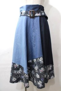 axes femme / パッチワークスカート M 青 Y-25-08-19-106-AX-SK-SZ-ZY