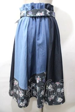画像2: axes femme / パッチワークスカート M 青 Y-25-08-19-106-AX-SK-SZ-ZY