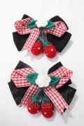 Angelic Pretty / Sweet Strawberry編みぐるみリボンクリップSet  黒 Y-25-08-19-002-AP-AC-SZ-ZY