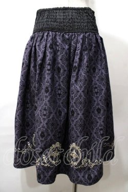 画像2: axes femme / Disneyダークオーナメント柄スカート M パープル Y-25-08-19-109-AX-SK-SZ-ZY