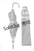 axes femme / 蝶×バラ柄晴雨兼用折傘  黒 Y-25-08-19-017-AX-ZA-SZ-ZY