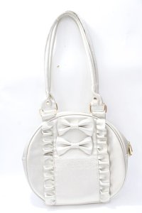 axes femme kawaii / ツインリボンラウンドハンドバッグ  ゴールド Y-25-08-19-023-AX-BG-SZ-ZY