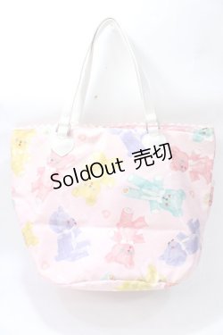 画像2: BABY,THE STARS SHINE BRIGHT / Dancing BABY Bear柄トートBAG  ピンク Y-25-08-19-024-BA-BG-SZ-ZY