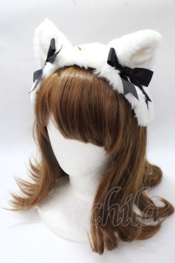 画像1: Angelic Pretty / Milk Catヘッドドレス  黒 Y-25-08-19-034-AP-AC-SZ-ZY
