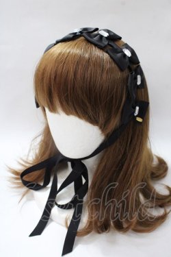 画像1: Angelic Pretty / Jewelry Ribbonヘッドドレス  黒 Y-25-08-19-035-AP-AC-SZ-ZY
