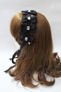 画像2: Angelic Pretty / Jewelry Ribbonヘッドドレス  黒 Y-25-08-19-035-AP-AC-SZ-ZY