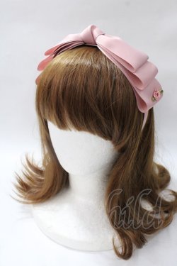 画像1: m petit by misako / NINA'sコラボ AM*NIリボンカチューシャ  ピンク Y-25-08-19-036-LO-AC-SZ-ZY