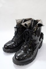 axes femme / バックル使いレインブーツ M 黒 Y-25-08-19-038-AX-SH-SZ-ZY