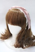 axes femme kawaii / レースリボンカチューシャ  ピンク Y-25-08-23-044-AX-AC-SZ-ZY
