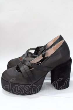 画像2: Swankiss / ファーヒールバレエパンプス M 黒 Y-25-08-23-047-CA-SH-SZ-ZY
