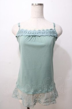 画像1: axes femme / フラワーレースキャミ  ミント Y-25-08-23-050-AX-TO-SZ-ZY