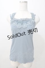 axes femme / お花チュールホルターキャミソール  サックス Y-25-08-23-051-AX-TO-SZ-ZY