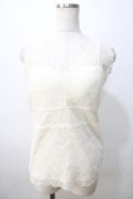axes femme / カップ付き総レースタンク  生成り Y-25-08-23-053-AX-TO-SZ-ZY