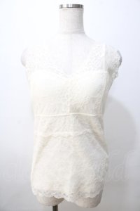 axes femme / カップ付き総レースタンク  生成り Y-25-08-23-053-AX-TO-SZ-ZY