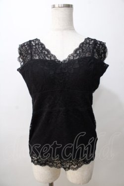 画像1: axes femme / カップ付き総レースタンク  黒 Y-25-08-23-054-AX-TO-SZ-ZY