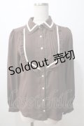 axes femme / バイカラーリボンブラウス  ブラウン Y-25-08-23-055-AX-BL-SZ-ZY